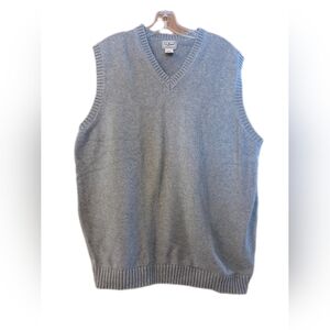 L.L.Bean V Neck Gray Cotton Sweater Vest Versatile Preppy Grandpa Size XXL